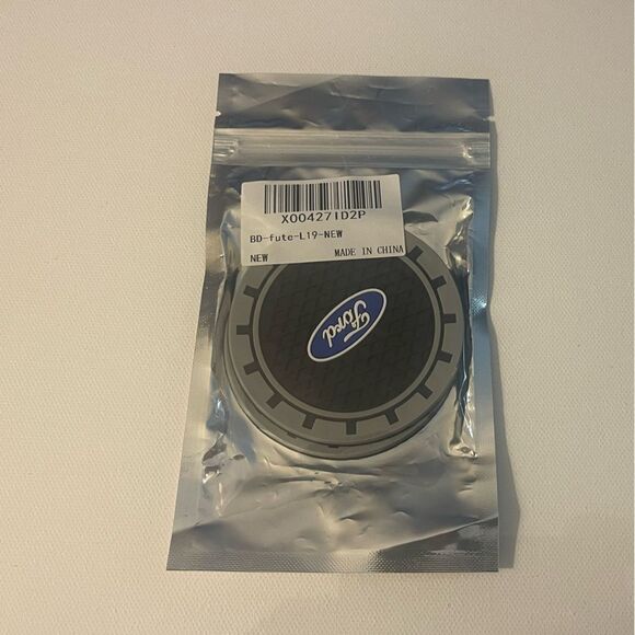Ford Logo Car Cup Coasters in Black and Gray Set of 2 NWT - Picture 7 of 7
